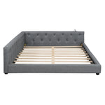 Sofa Daybed 140x200cm with LED Light & USB, Grey Linen