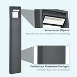 Garden Lamp, Warm White LED Bollard Path Light, IP65 Waterproof, Dark Gray Aluminum
