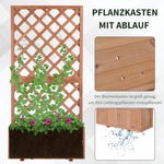 Raised Garden Bed Planter Trellis 72.5x31.5x149.5cm Natural Wood