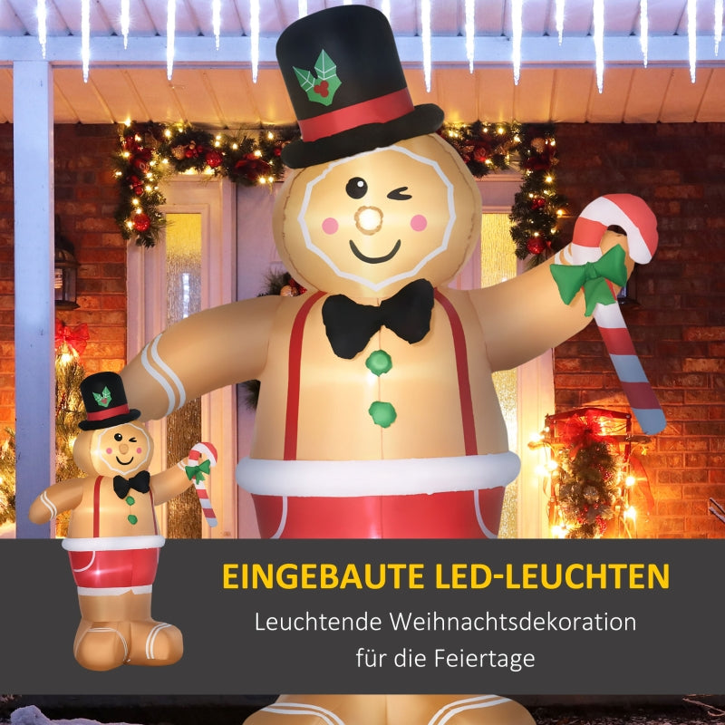 Inflatable Christmas Figure, Gingerbread Man, 2m, Multicolored