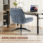 Office Chair, Wide Seat Height Adjustable Swivel, Dark Grey Linen Look
