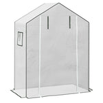 Greenhouse Replacement PE Film Cover, UV Protection Roll-Up Door Side Window, 140x73x190cm, White