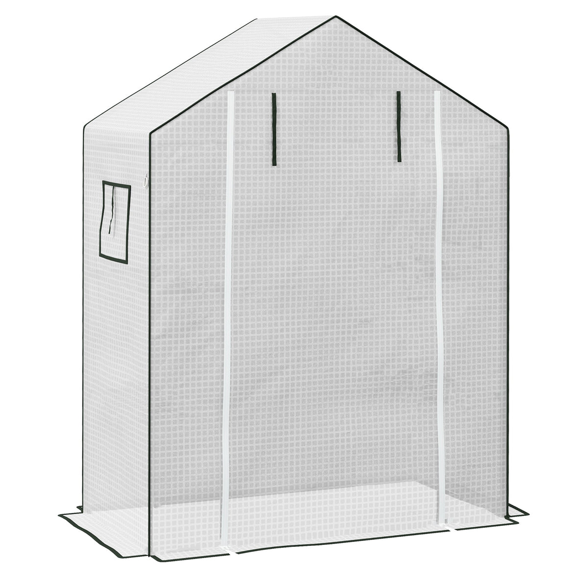Greenhouse Replacement PE Film Cover, UV Protection Roll-Up Door Side Window, 140x73x190cm, White