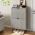 Shoe Cabinet 60cm with 2 Flip-Drawers, Grey
