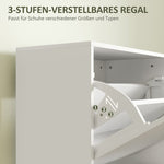 Shoe Cabinet, 3 Doors Adjustable Divider 12 Pair, White