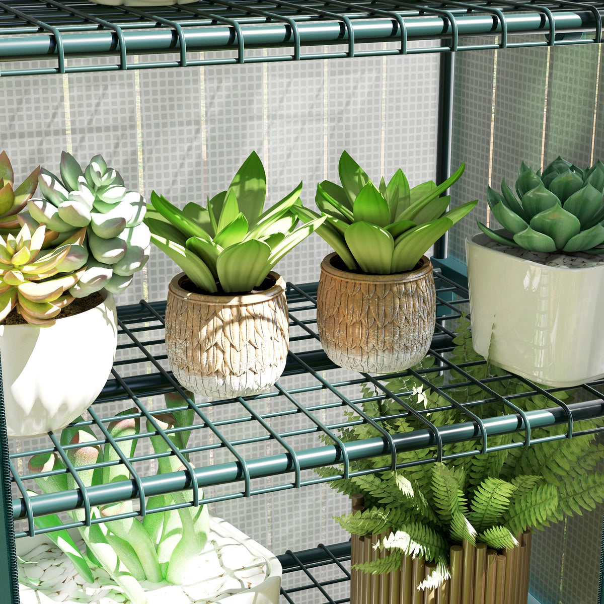 Greenhouse, Roll Shelves Winter-Proof Steel Film, White
