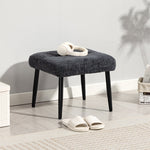 Ottoman Soft Cushion Steel Legs Chenille - Dark Grey