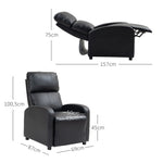 Recliner Chair, Reclining Function, TV, Faux Leather Black
