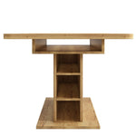 Extendable Dining Table Rectangular L110/130xW70xH75 with Storage Space-Saving Iron Frame - Natural