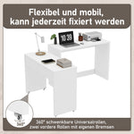 Desk + Chest of Drawers, 2-in-1 Extendable Compact Foldable, 1.8cm Thick Wood