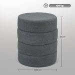 Stool, Round Teddy Fleece, 120 kg, Dark Grey