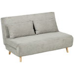 Sofa Bed Fold-Down Adjustable Backrest Velvet Grey