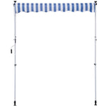 Folding Arm Awning Clamp-On Height Adjustable 200x150cm Aluminum Blue/White