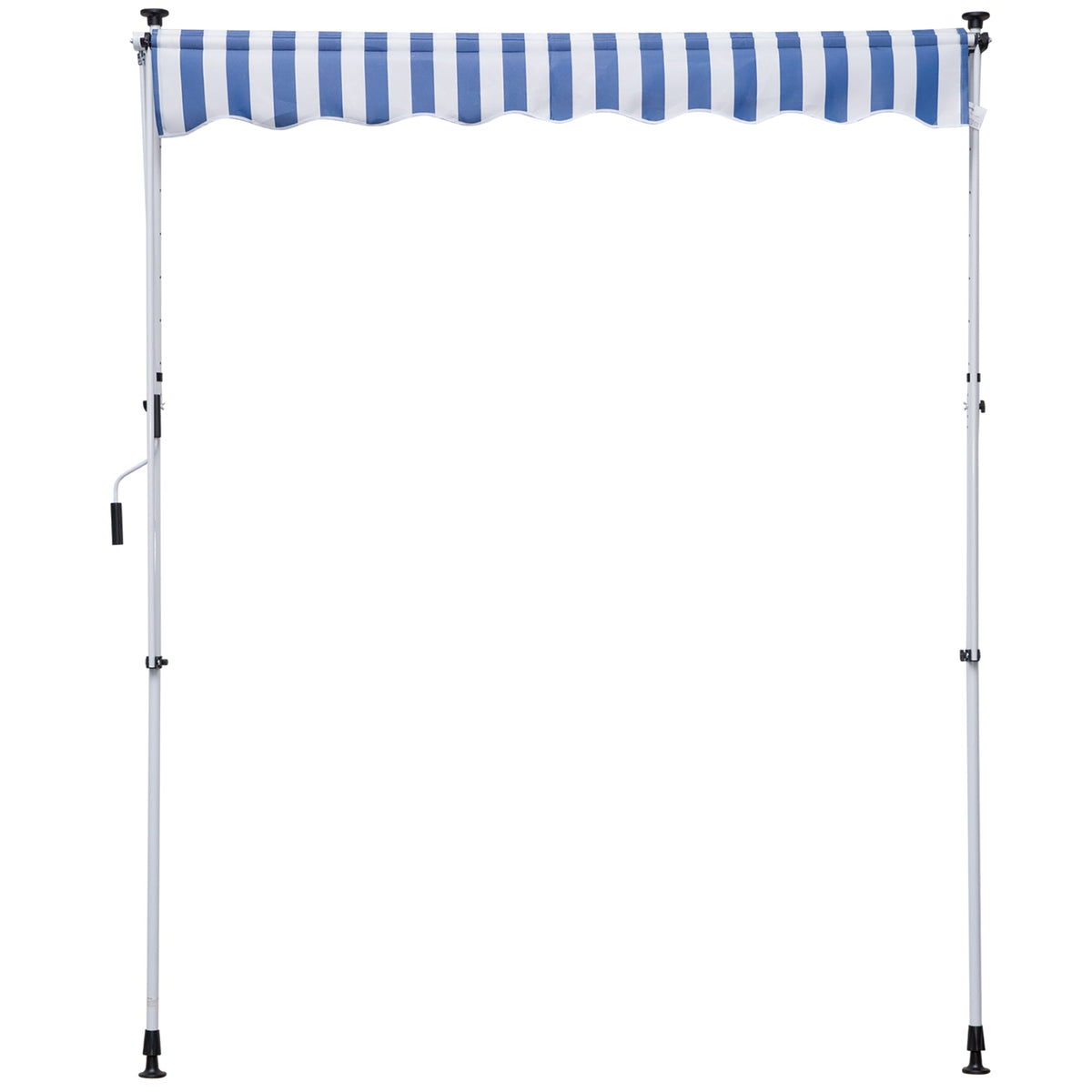 Folding Arm Awning Clamp-On Height Adjustable 200x150cm Aluminum Blue/White