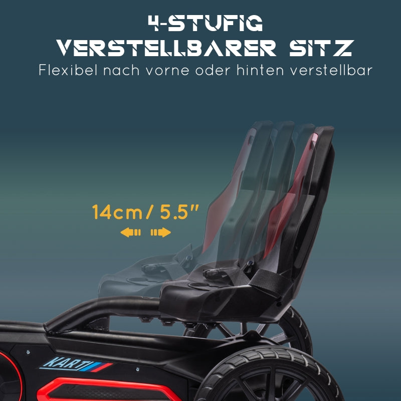 Gokart pedal car, adjustable seat, handbrake, for children 3-8 years, outdoor fun