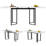 Dining Set Extendable 5-Piece Rectangular Table 4 Chairs - Black Velvet
