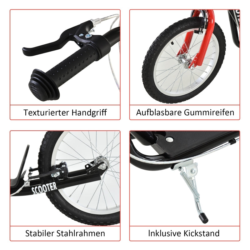 Scooter pneumatic tires handbrake city scooter black