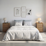 Modern Oak Bedside Table, 2 Pieces, 38 x 48 x 50 cm with Handleless Drawers, Oak Wood