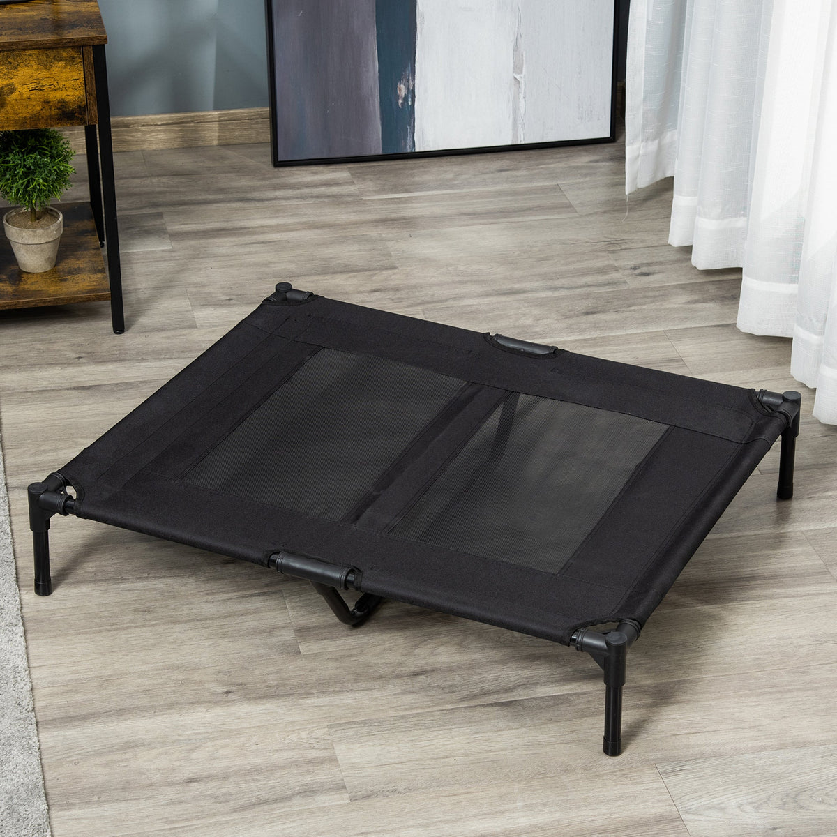 Dog Lounger Elevated Outdoor Bed & Sofa, Oxford Black