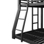 Triple Bunk Bed Frame 90x200/120x200/140x200cm, Black Metal