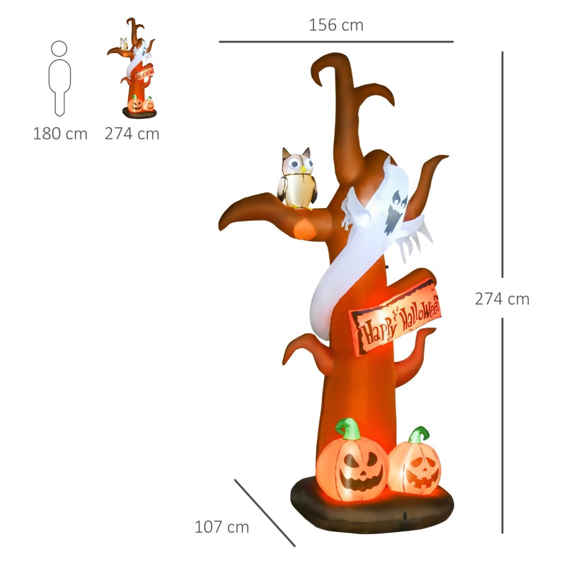 Self-Inflating Halloween Decoration, LED Lights with Blower, 156x107x274cm