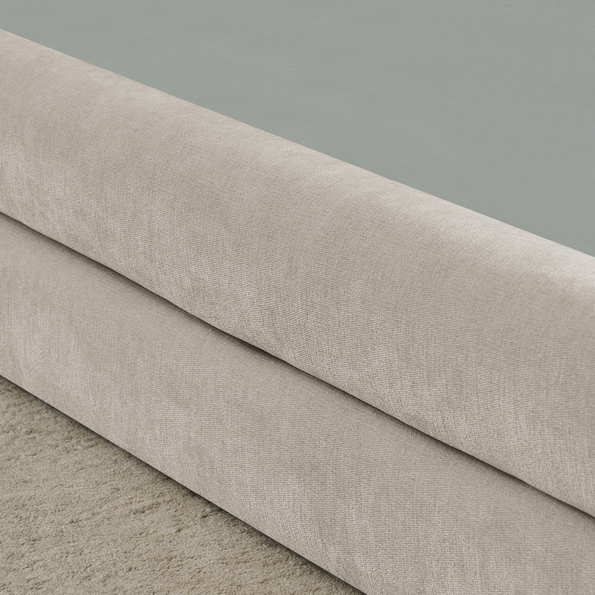 Single Bed 90x200cm Comfortable Headboard Chenille Beige