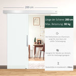 Glass Sliding Door Complete Set, Interior with Handle Bar, 2050x900mm, Frosted Glass