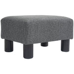 Stool, Modern Footstool Ottoman, Dark Grey Linen-Look