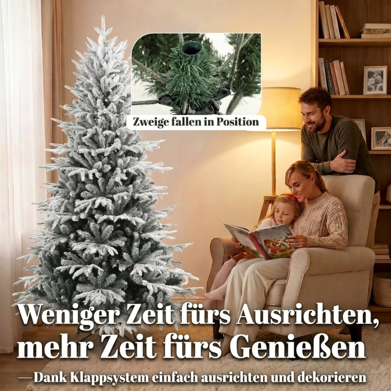 Snow-Covered Christmas Tree, 180cm 1920 Tips, White