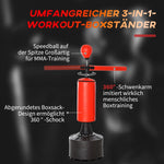 Freestanding Punching Bag with Reflex Ball 360° Bar Suction Base - Adjustable 155-205 cm