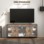 TV Cabinet, Stand for TVs up to 60 inches, 2 Cabinets 2 Shelves, Brown