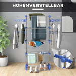 Clothes Airer, 2 Levels Foldable Standing Dryer, Steel Blue