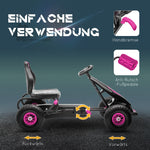 Children's Go-Kart with Pedals and Adjustable Seat, Pink and Black
