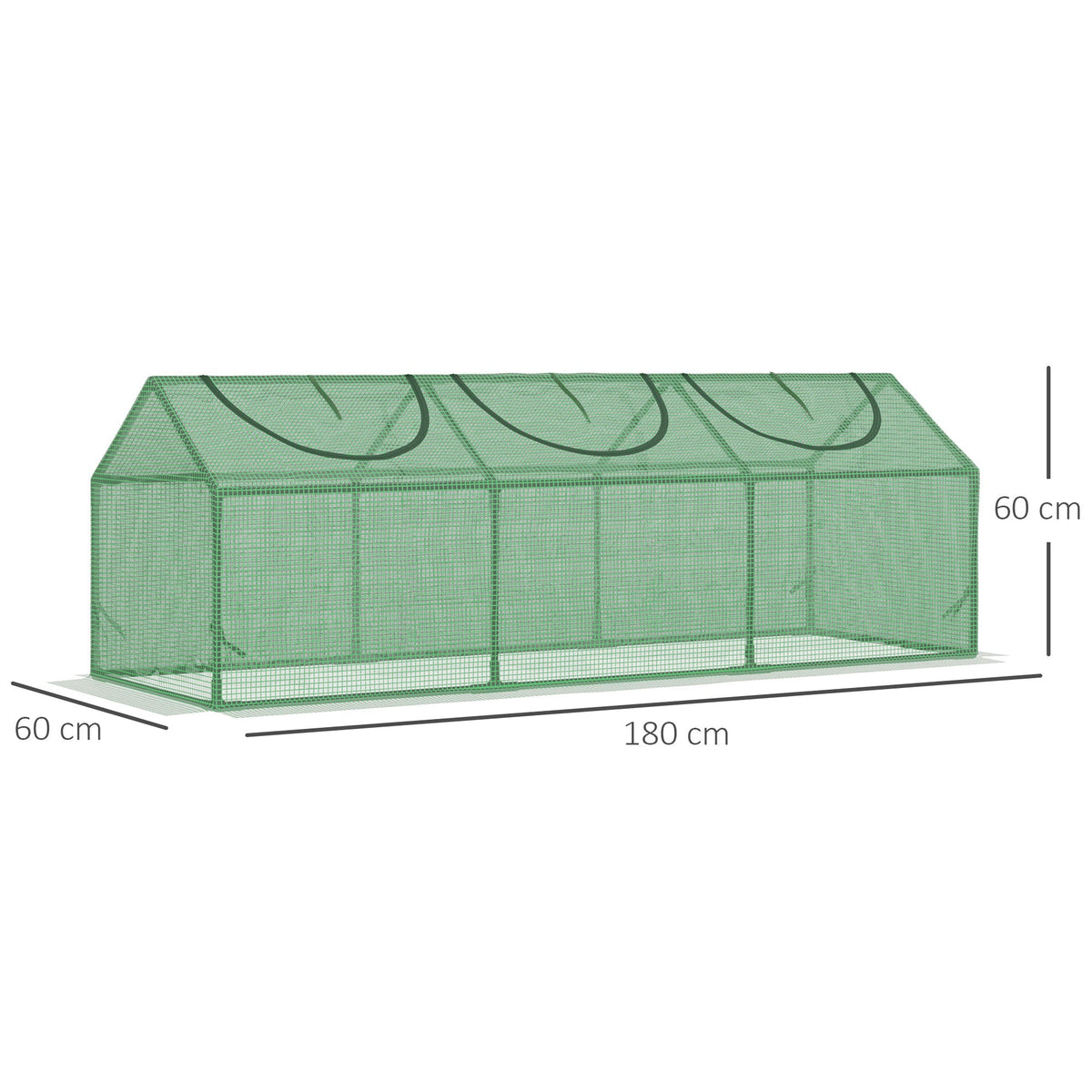 Greenhouse Window PE 180x60x60cm Tomato Cold Frame, Green