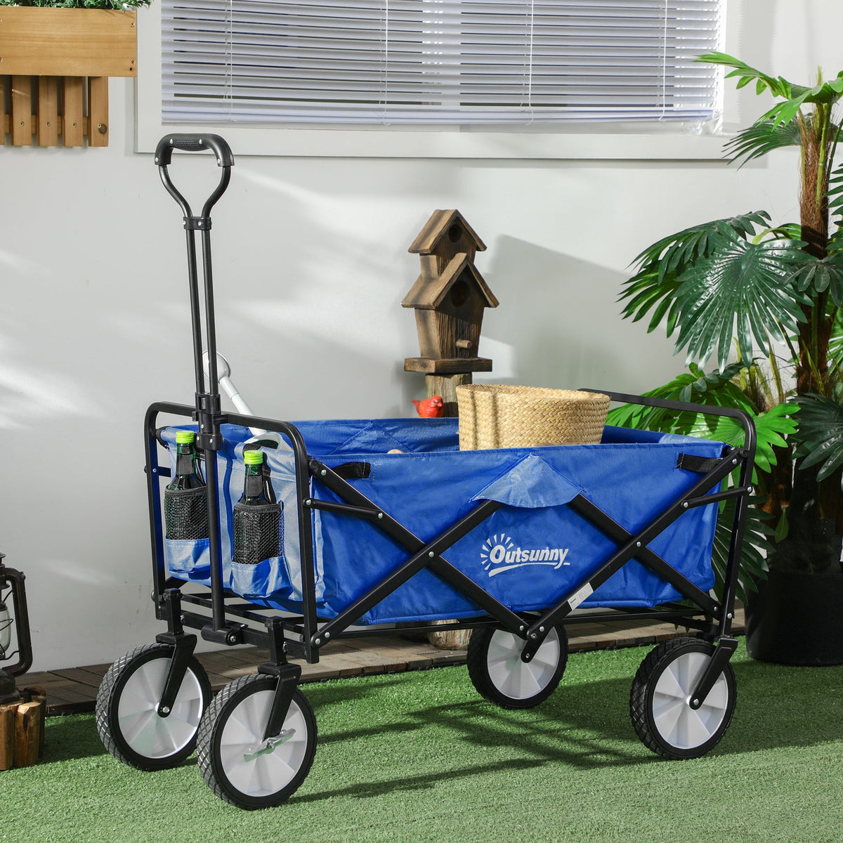 Handcart, Foldable 360° Garden Beach Transport Cart, Steel Frame Oxford