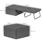 Folding Bed, 8cm Foam Mattress, 120 kg Capacity, Grey Metal