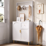 Wardrobe Set, Compact Hallway Cupboard with Shelf & Shoe Storage, 80x175.5x35 cm