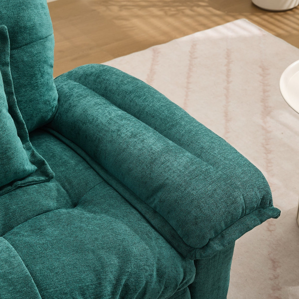360° Swivel Armchair, Oversized with Support Cushion, Chenille
