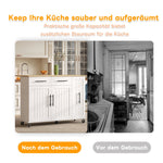 Kitchen Island Drop Leaf Storage Cart Rolling 3-Tier Pull-Out Organizer White