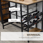 Bar Table Set, 3-Piece with 2 Stools, Steel, Natural and Black