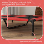 Elevated Dog Bed, Outdoor Lounger Breathable, Oxford Red