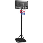 Basketball Hoop, Adjustable 220-250cm Wheels Break-Resistant Backboard, with Stand