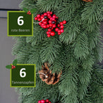Fir Wreath, Christmas Door Wreath with Eyelet, Green PE
