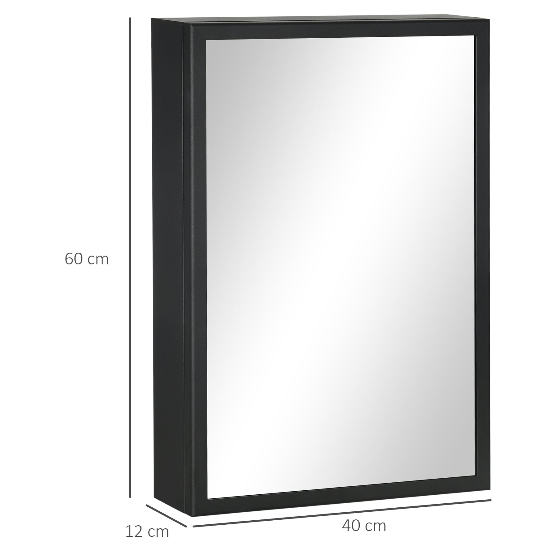 kleankin Mirror Cabinet, 3-Tier Bathroom Medicine Wall, Black