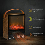 Electric Fireplace, 750/1500W, Flame Effect, Freestanding, Metal