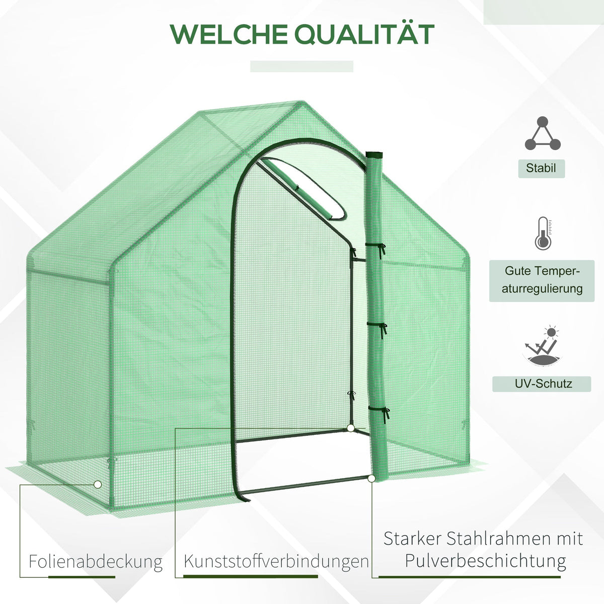 Foil Greenhouse, Tomato House 180x100x168cm with Window and Door, Steel/PVC Plastic