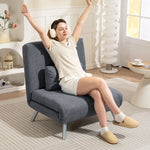 Upholstered Armchair, 2-in-1 Sleeper Guest Bed, Fabric, Dark Grey