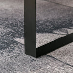 Coffee table side table with drawer & shelves, sturdy steel frame, modern design