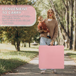 Portable Heavy Duty Folding Table 125cm with Handle, Adjustable Height, Multi-Functional for Camping Picnic Parties, 135kg Capacity, Pink