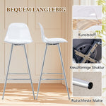 Flexible Bar Set Round Glass Table 89cm 2 Stools - Glass/Silver Legs